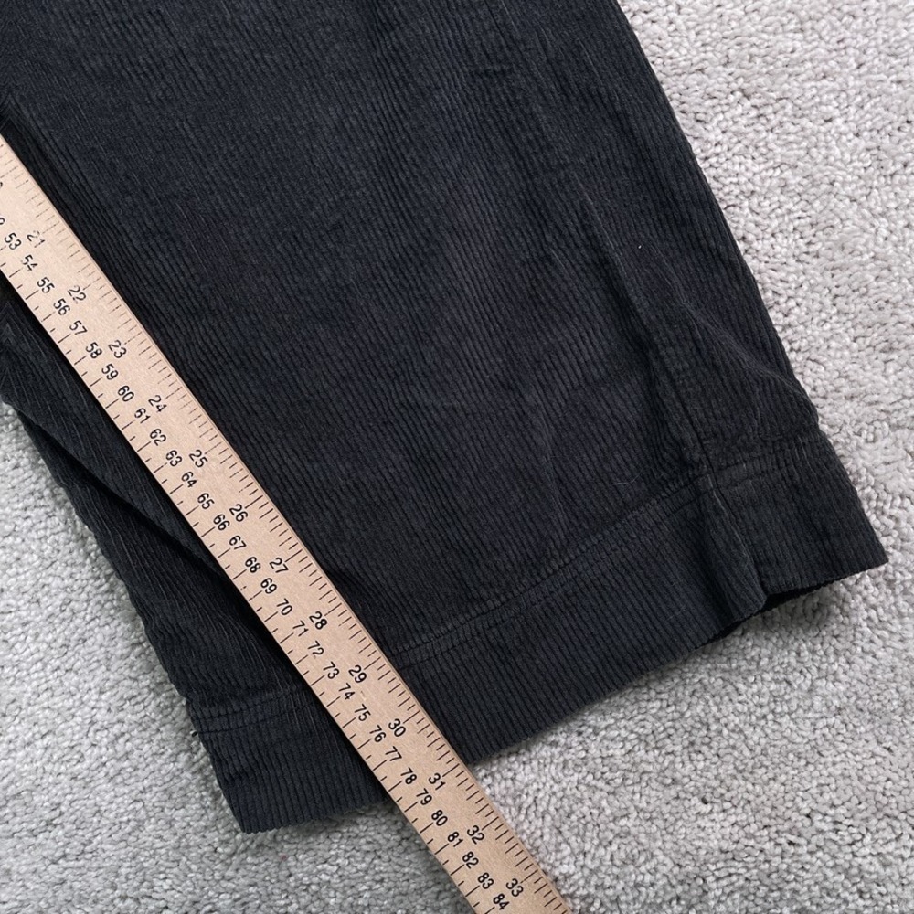 American Eagle Pants Womens 10 Black Corduroy High Rise Baggy Wide Leg Cargo - Picture 9 of 16